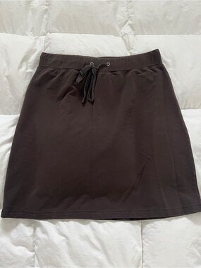 Talbots Brown Drawstring A-Line Mini Skirt